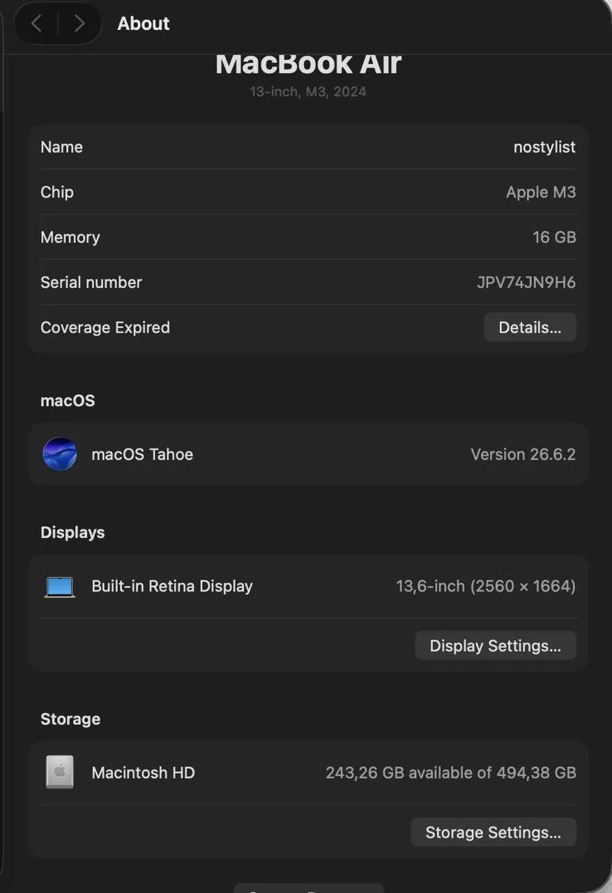 MacBook Air 13" M3 16 GB / 512 GB Space Gray, фото 2