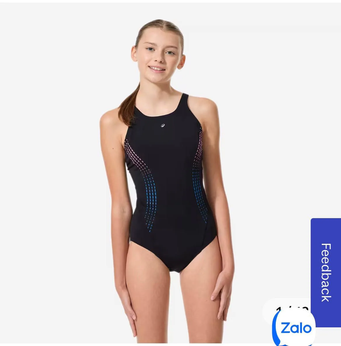 Купальник чёрный decathlon, 14-15 лет
