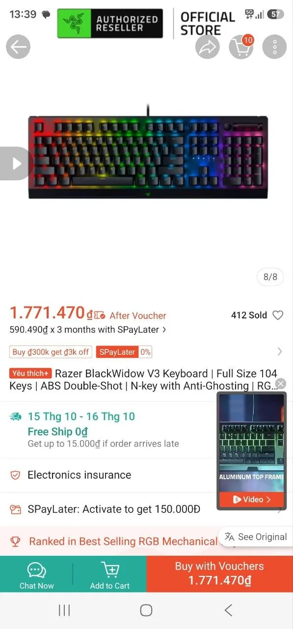 Механическая клавиатура Razer BlackWidow V3, RGB, фото 4