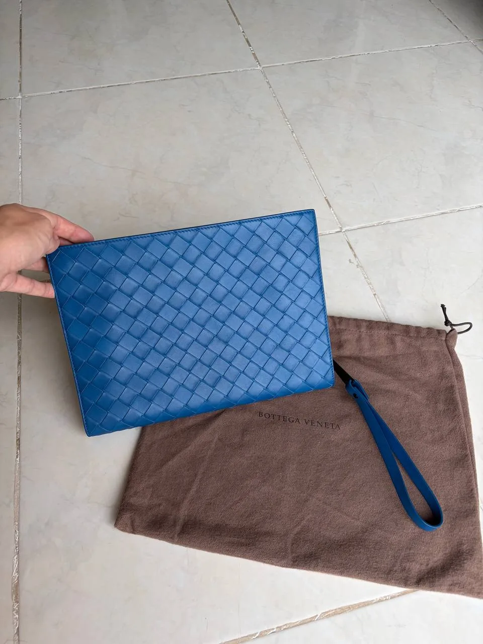 Клатч Bottega Veneta, голубой