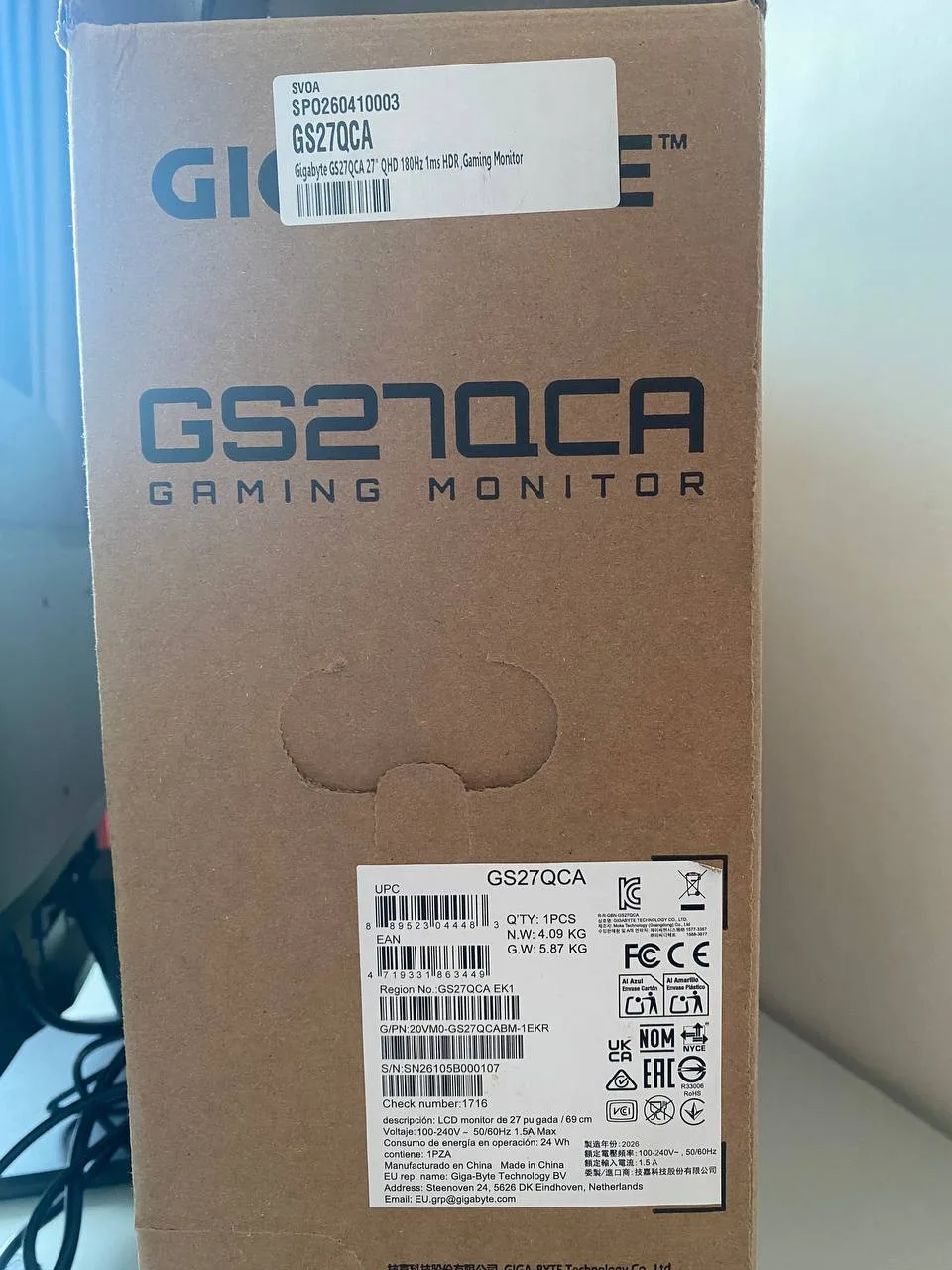 Игровой монитор GIGABYTE GS27QCA, 27" QHD, 180 Гц, фото 3