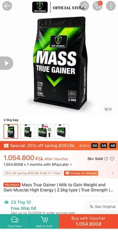 Гейнер MASS True Gainer, вкус бананового смузи, фото 2