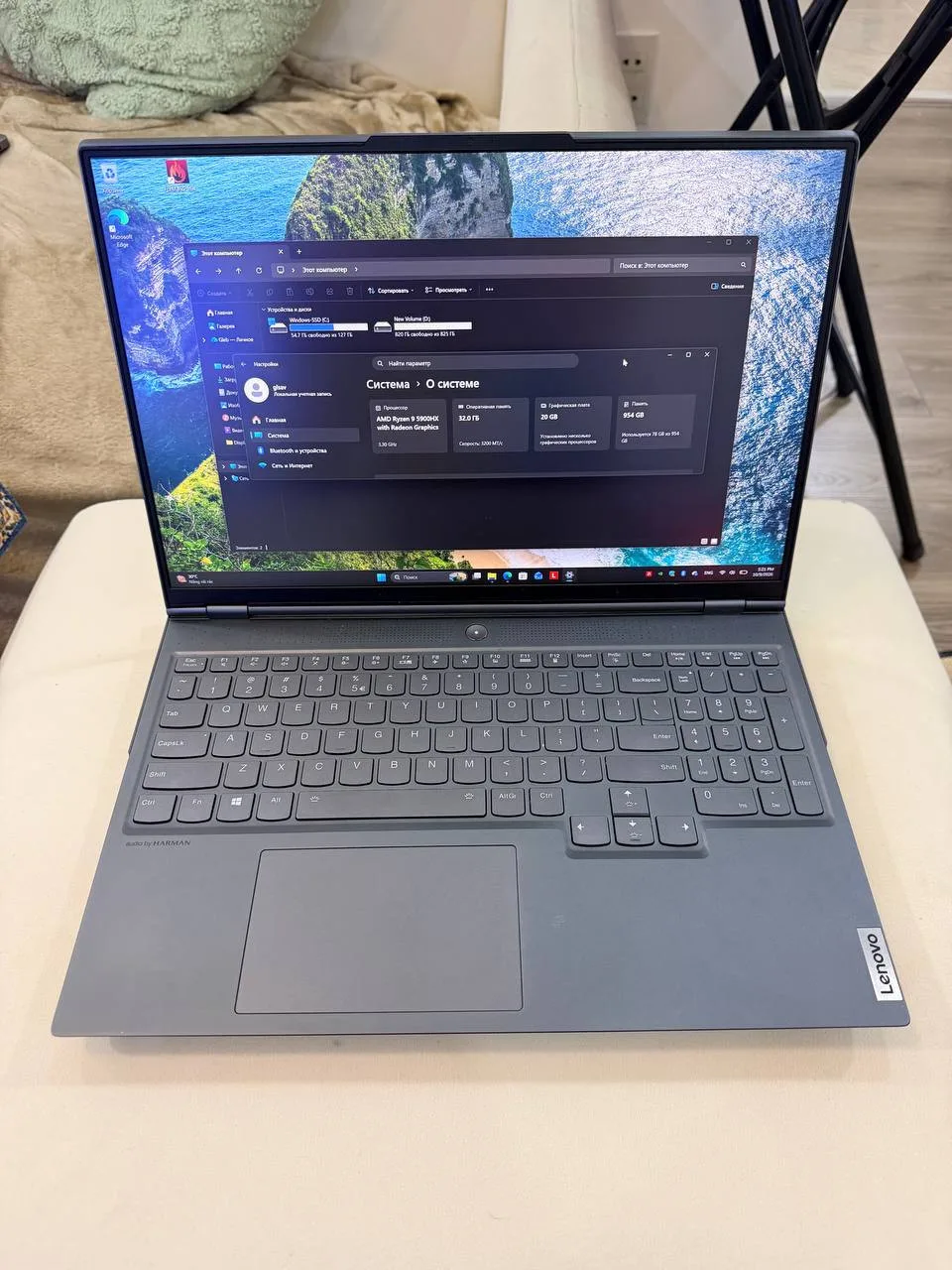 Игровой ноутбук Lenovo Legion 7, RTX 3080 16 ГБ, 32 ГБ, 1 ТБ