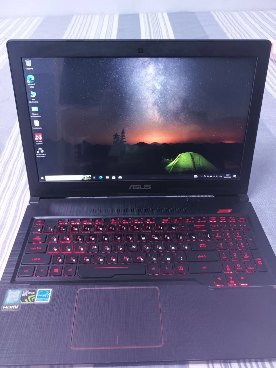 Игровой ноутбук Asus fx63v, i7-7700hq, gtx1050