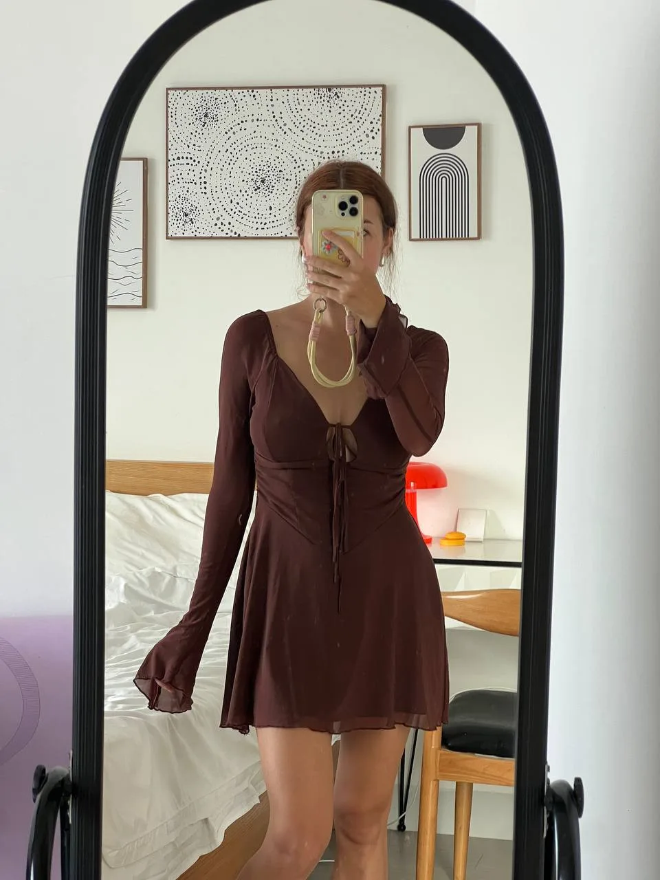 Коричневое платье