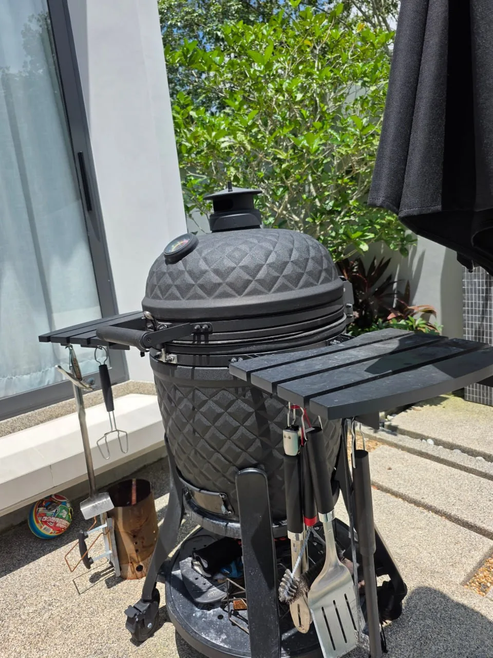 Керамический гриль Kamado XL с казаном и набором для барбекю, фото 3