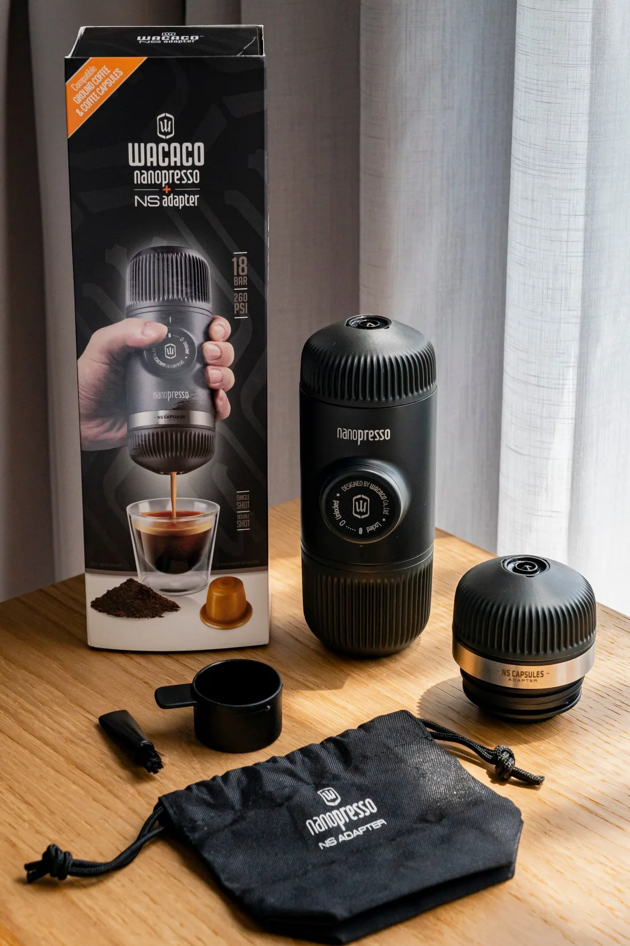 Портативная кофемашина WACACO Nanopresso + NS Adapter