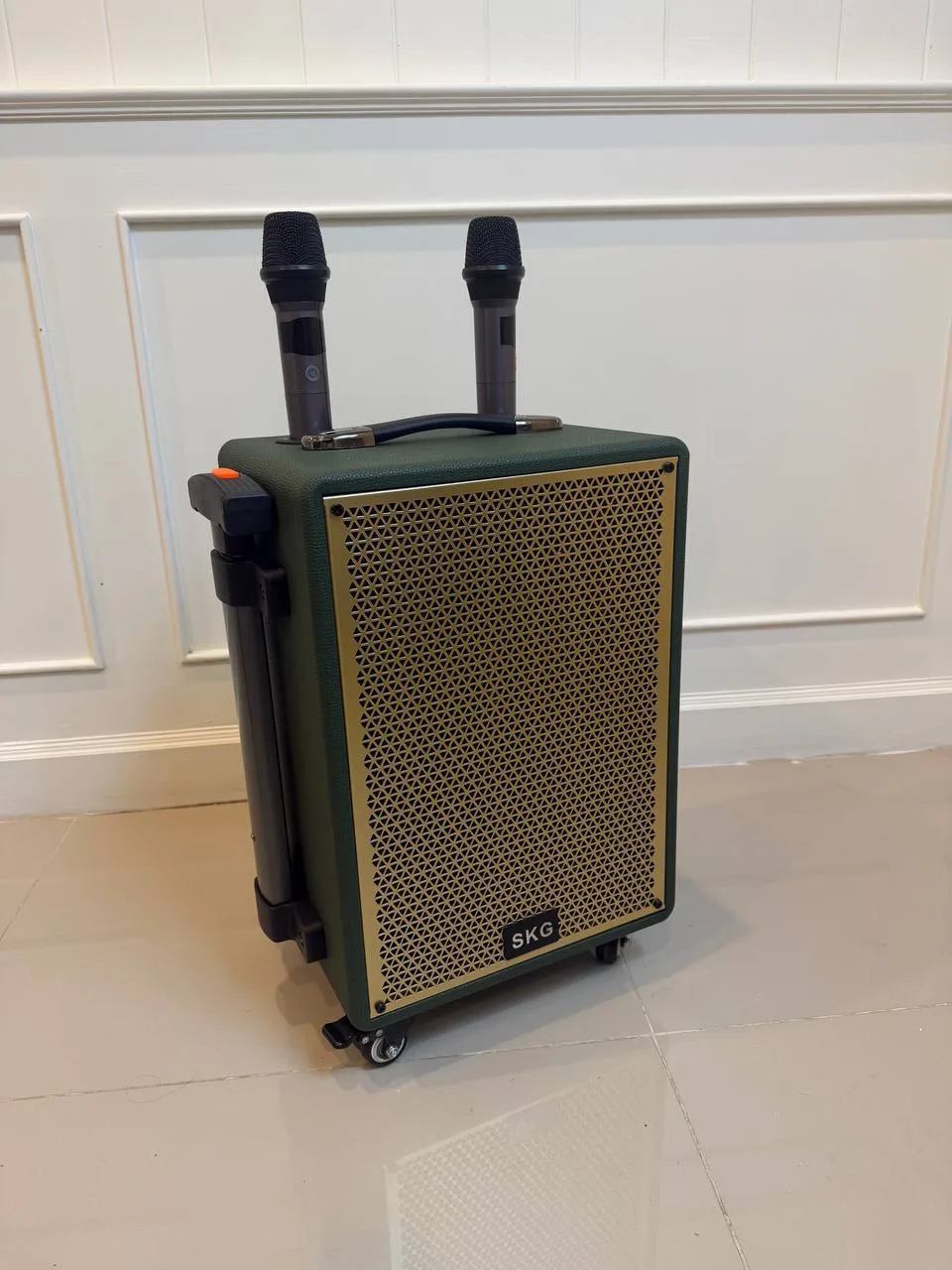 Колонка SKG KG-068 с двумя беспроводными микрофонами