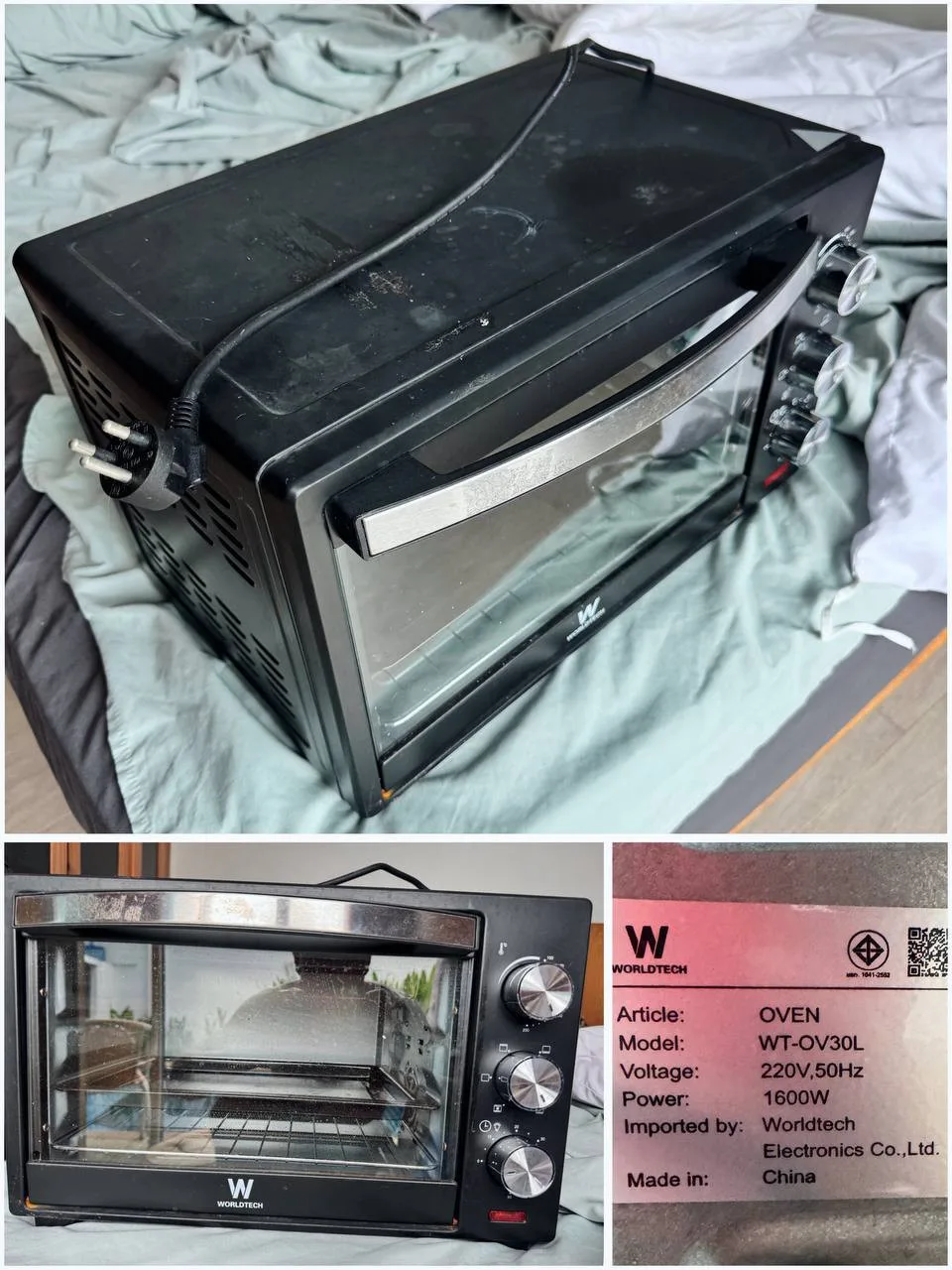 Мини-печь Worldtech WT-OV30L, 30 л