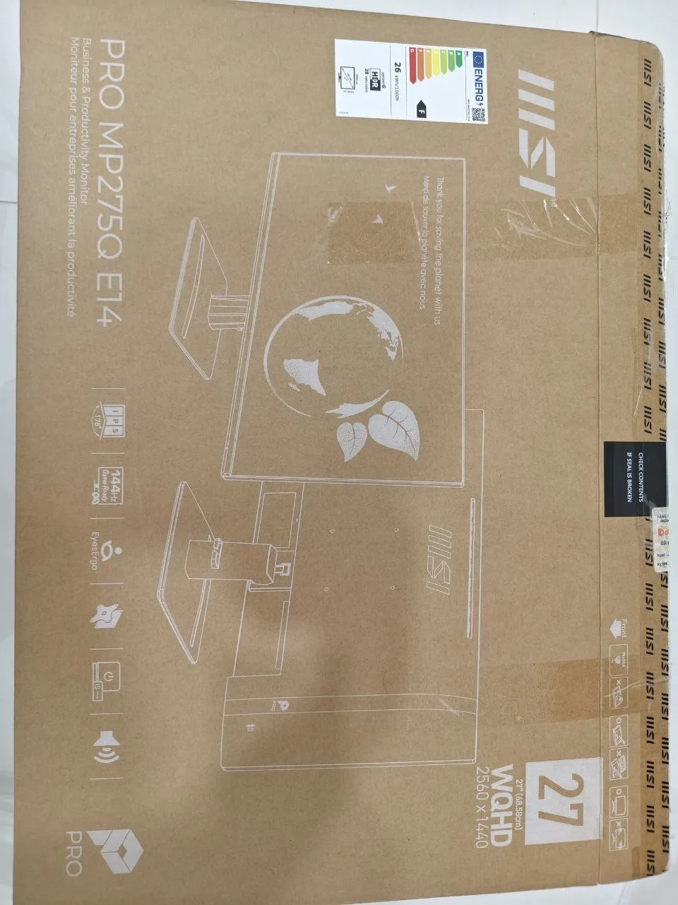 Монитор MSI PRO MP275Q E14, 27", 2K 144 Гц, фото 3