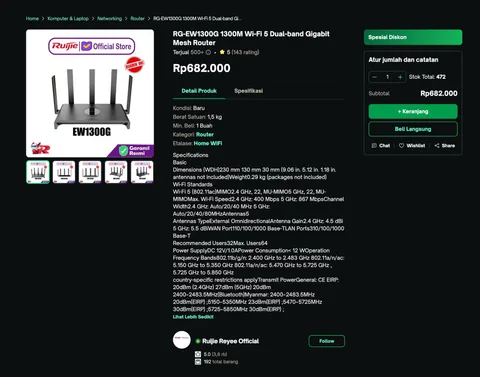 Роутер Ruijie Reyee RG-EW1300G, фото 3