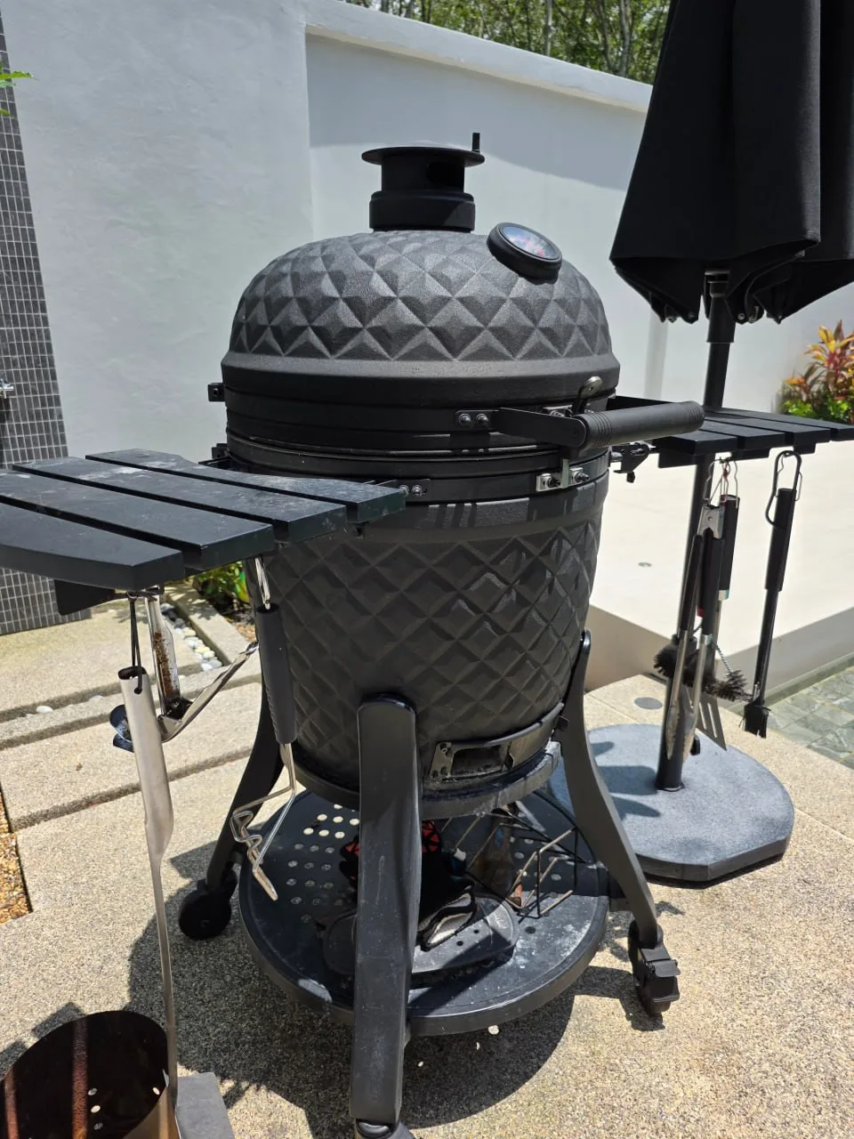 Керамический гриль Kamado XL с казаном и набором для барбекю, фото 4