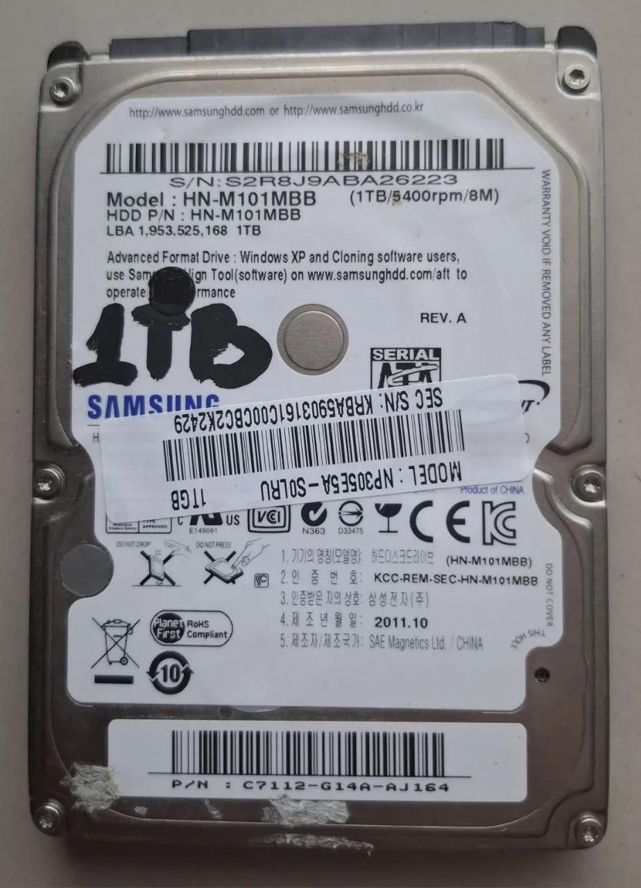 HDD Samsung 1 Tb, статус «Caution»