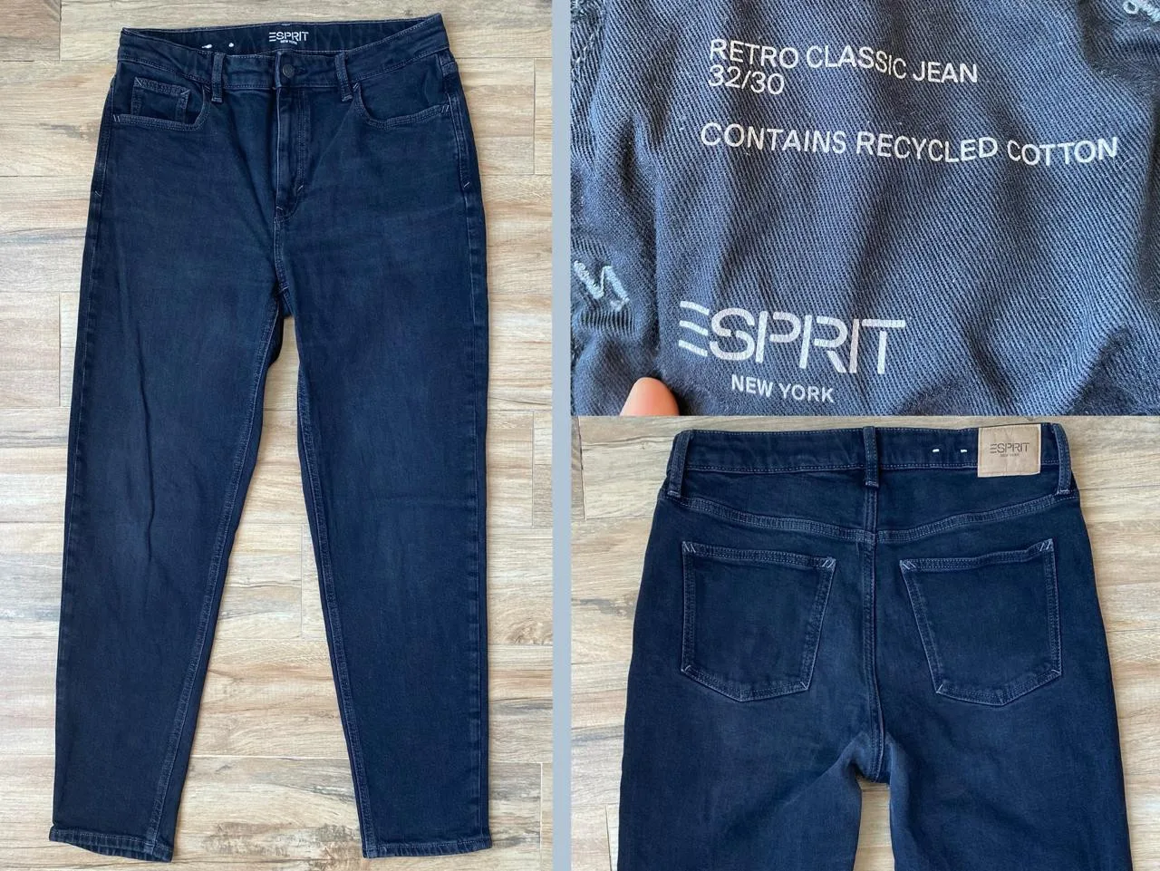 Чёрные джинсы ESPRIT Retro Classic, 32/30