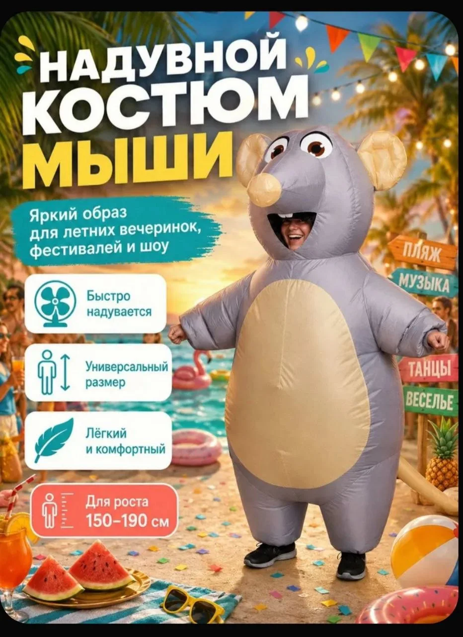 Надувной костюм мыши
