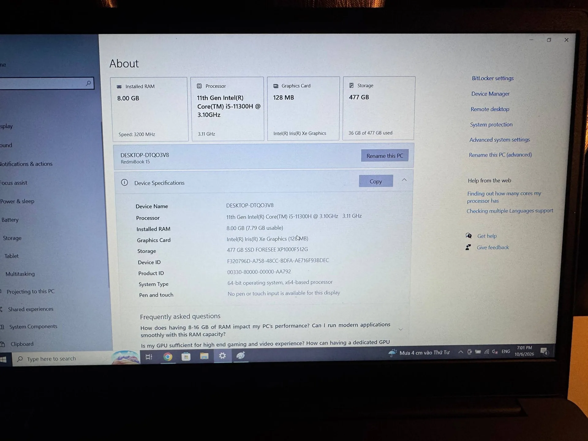 Xiaomi Redmibook 15, i5-11300H, 8GB, 512GB SSD, фото 5