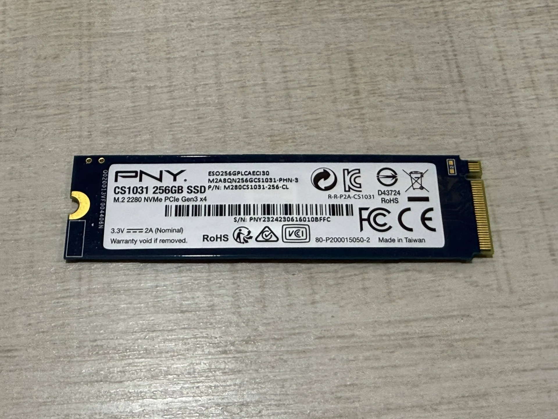SSD NVMe PCIe gen3x4 256gb