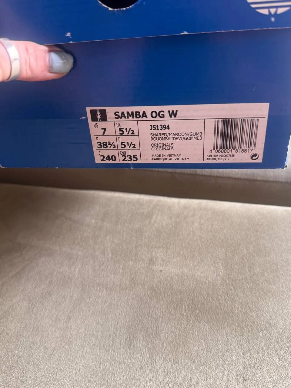 Кроссовки adidas samba, бархатные, UK 5.5