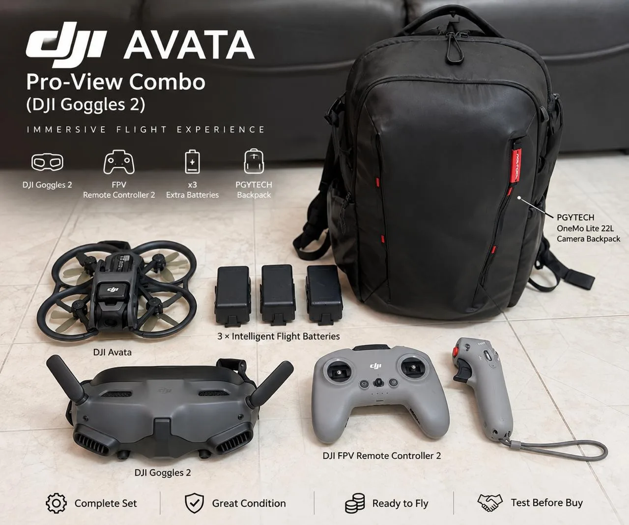 DJI Avata Pro-View Combo с очками DJI Goggles 2