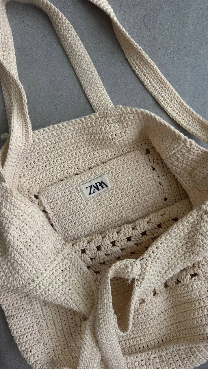 Вязаная сумка шопер ZARA, фото 2