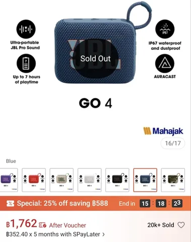 Bluetooth-колонка JBL GO 4, синяя, фото 5
