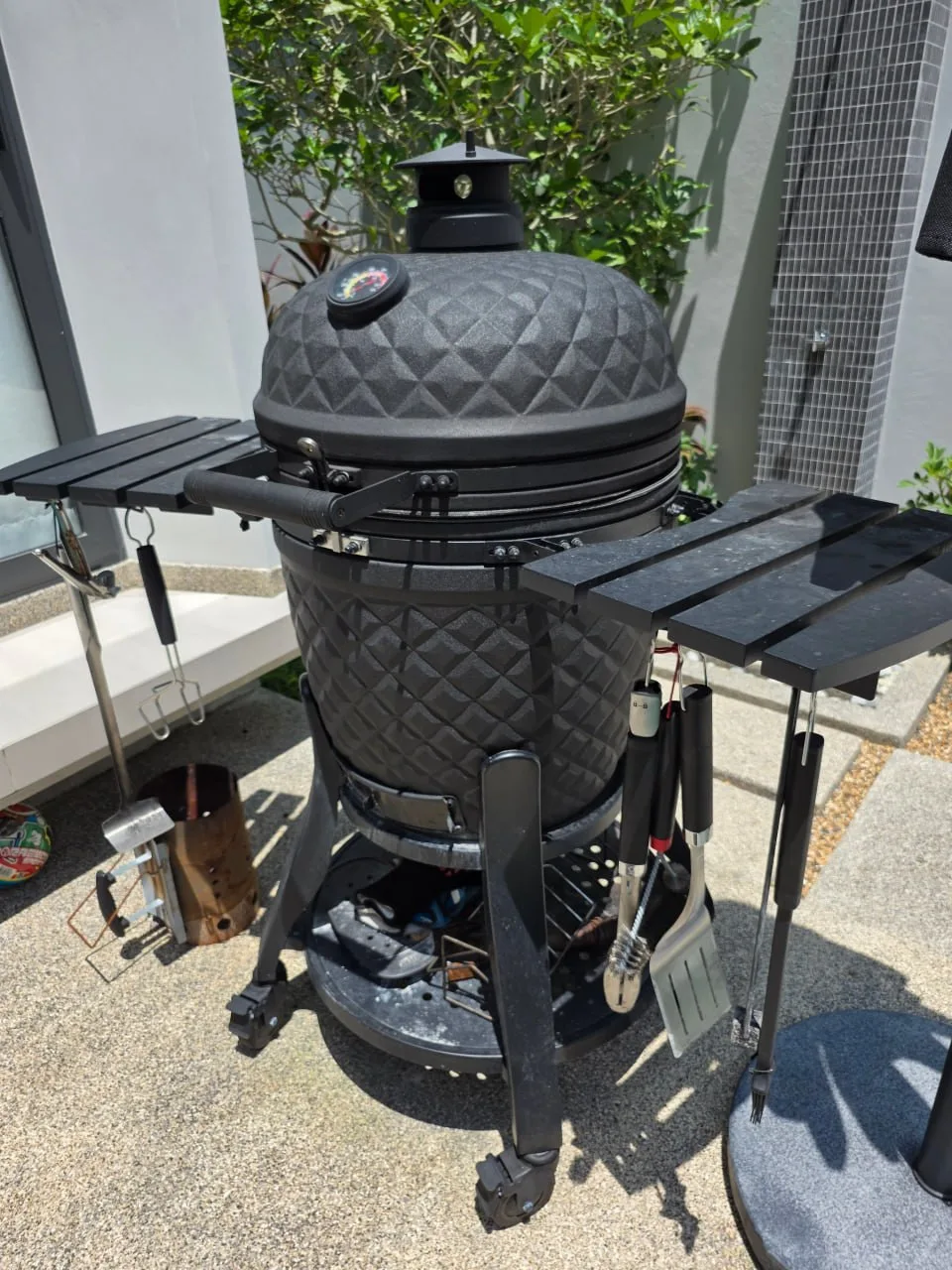Керамический гриль Kamado XL с казаном и набором для барбекю, фото 2